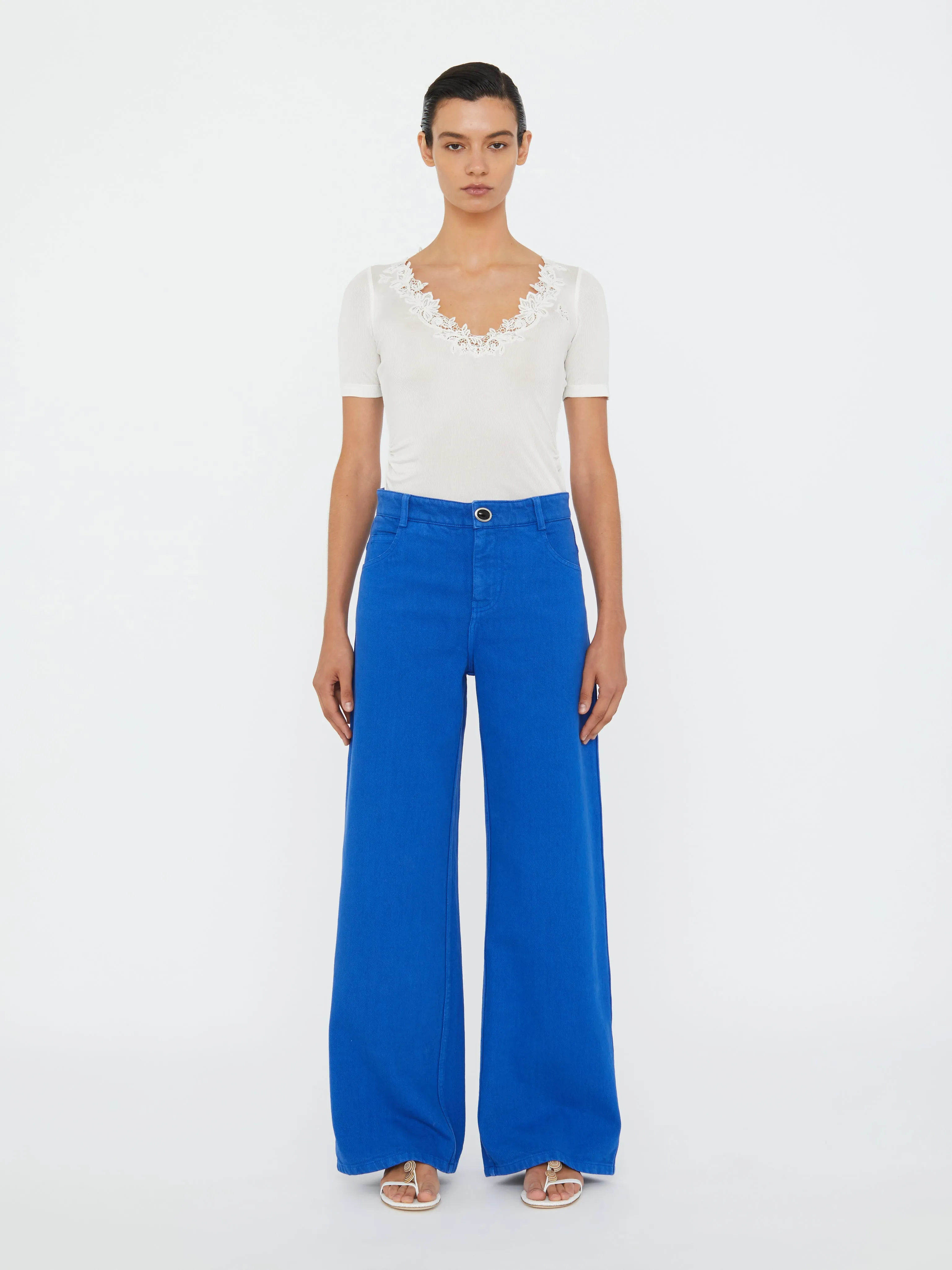 Hibiscus Embroidered Rib Tee sold by Christopher Esber product image thumbnail 2