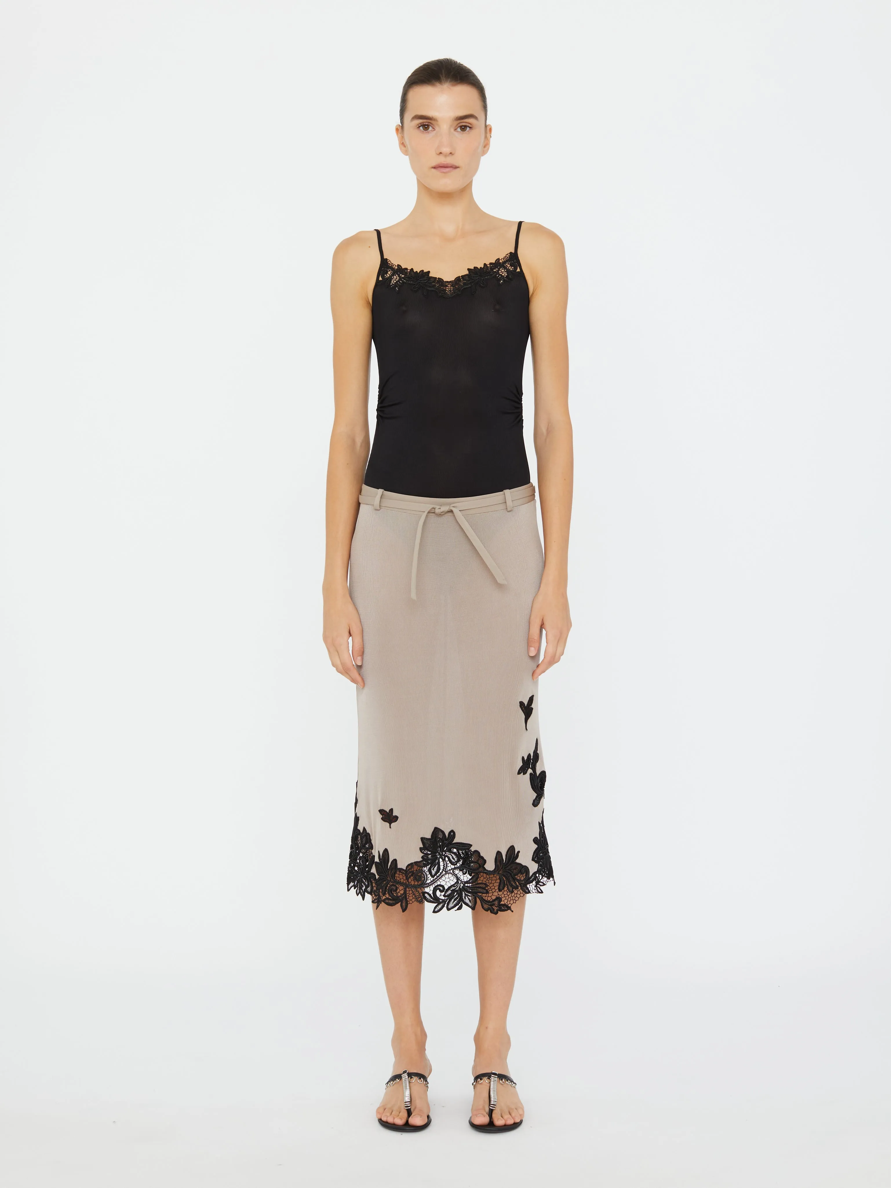 Hibiscus Embroidered Rib Bodysuit sold by Christopher Esber product image thumbnail 2