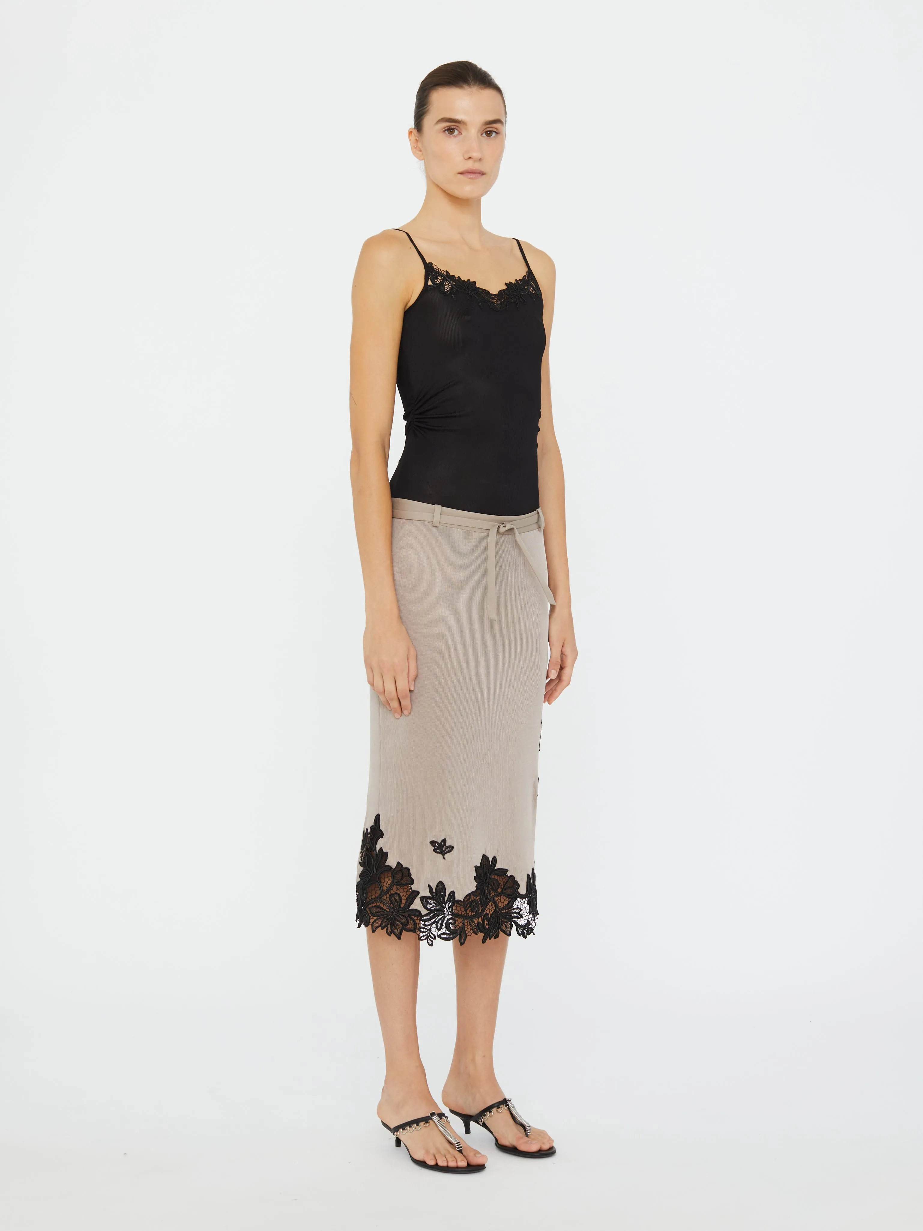 Hibiscus Embroidered Rib Bodysuit sold by Christopher Esber product image thumbnail 3