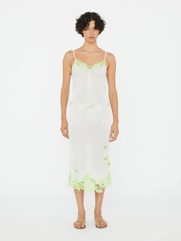 Hibiscus Embroidered Rib Skirt sold by Christopher Esber