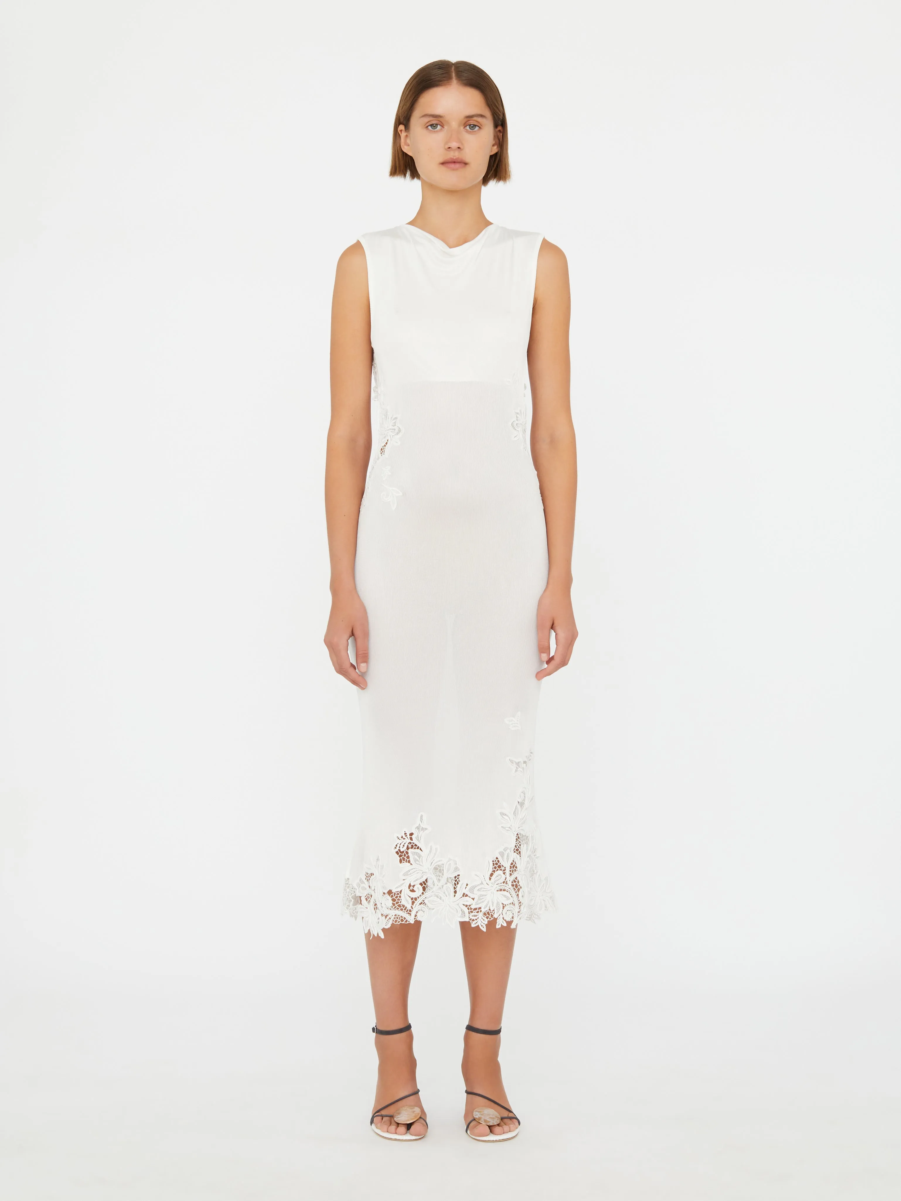 Hibiscus Embroidered Rib Dress sold by Christopher Esber