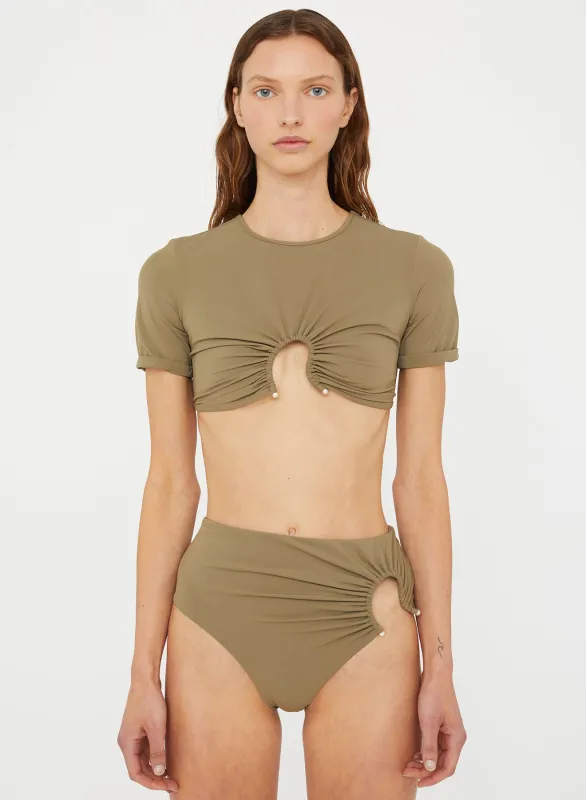 Ruched Crescent Swim Tee sold by Christopher Esber