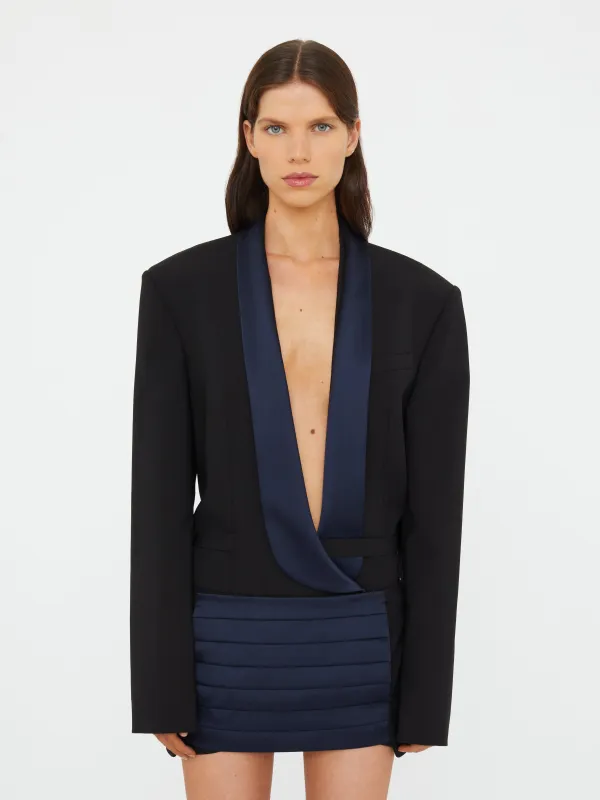 Tuxedo Contrast Wool Blazer sold by Christopher Esber