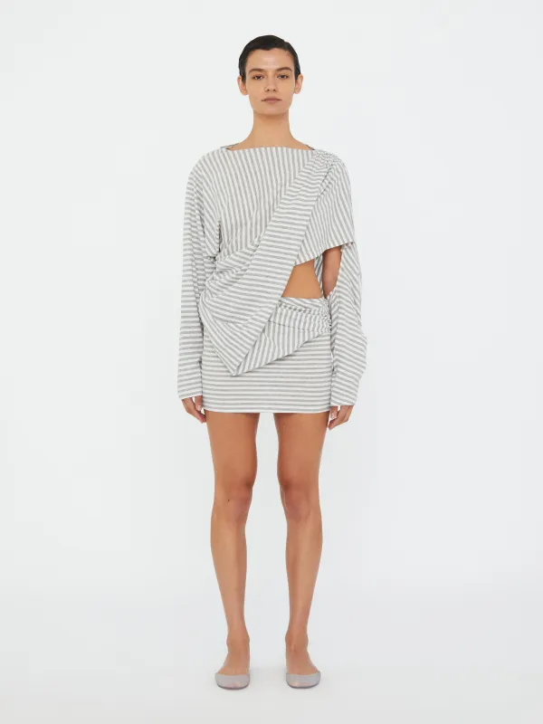 Aiba Draped Cotton Jersey Long Sleeve Dress sold by Christopher Esber