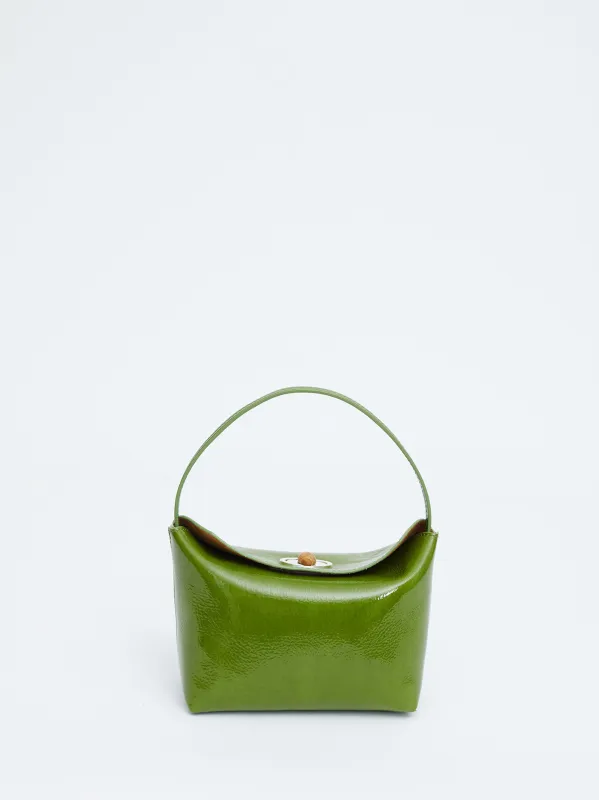 Turnlock Patent Mini Shoulder Bag sold by Christopher Esber