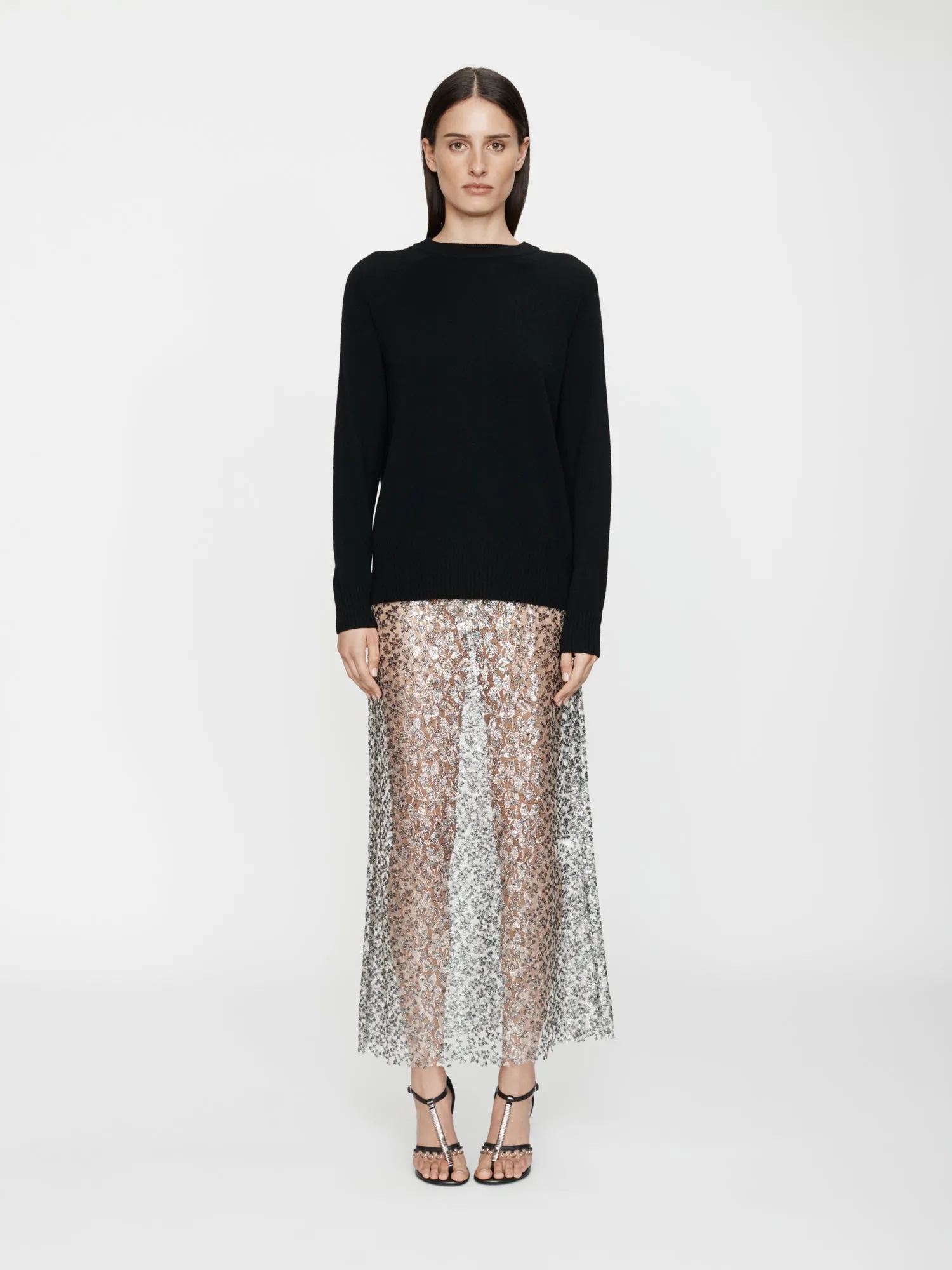 Sequinned Lace Column Skirt sold by Christopher Esber