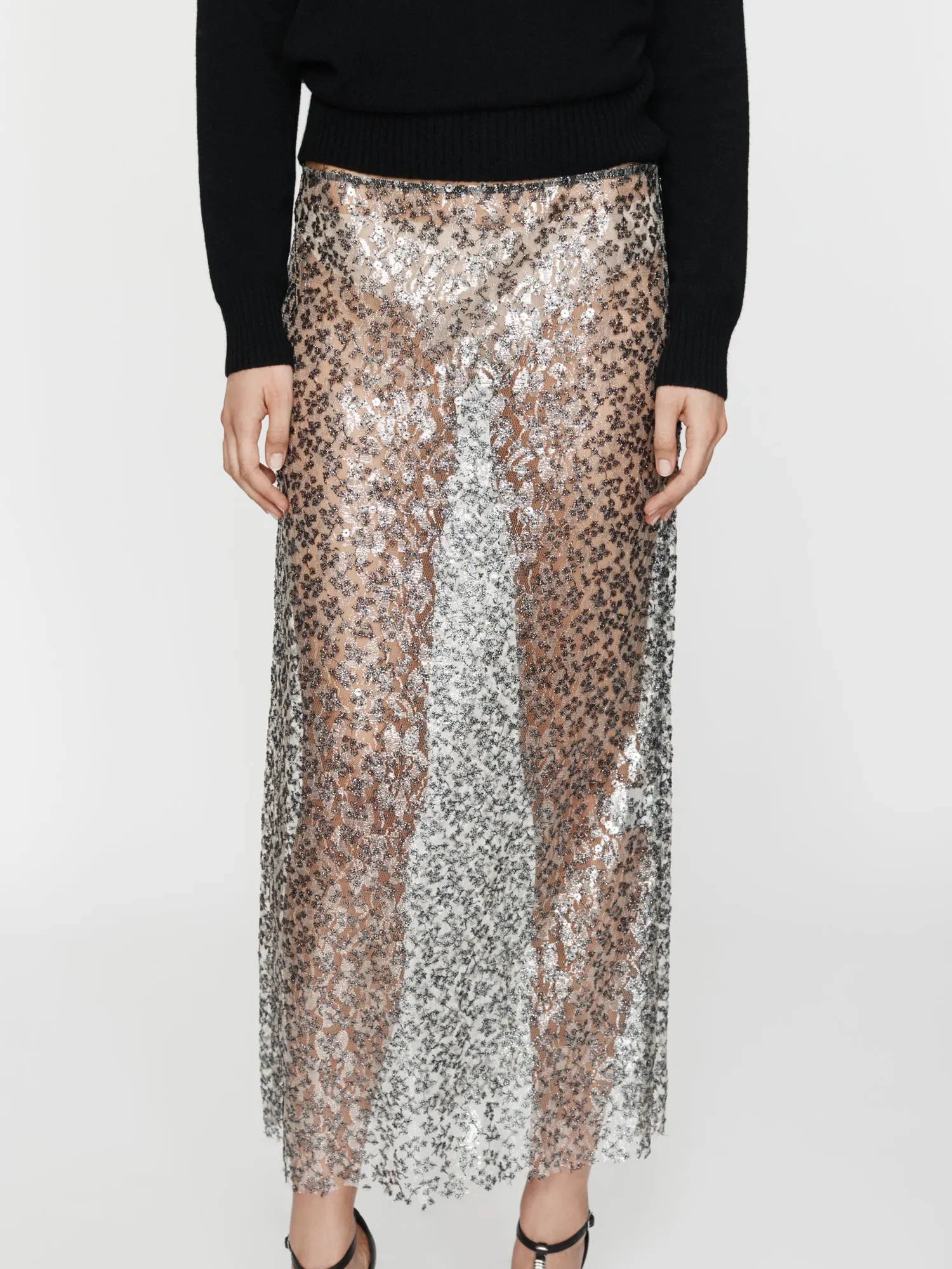 Sequinned Lace Column Skirt sold by Christopher Esber product image thumbnail 5