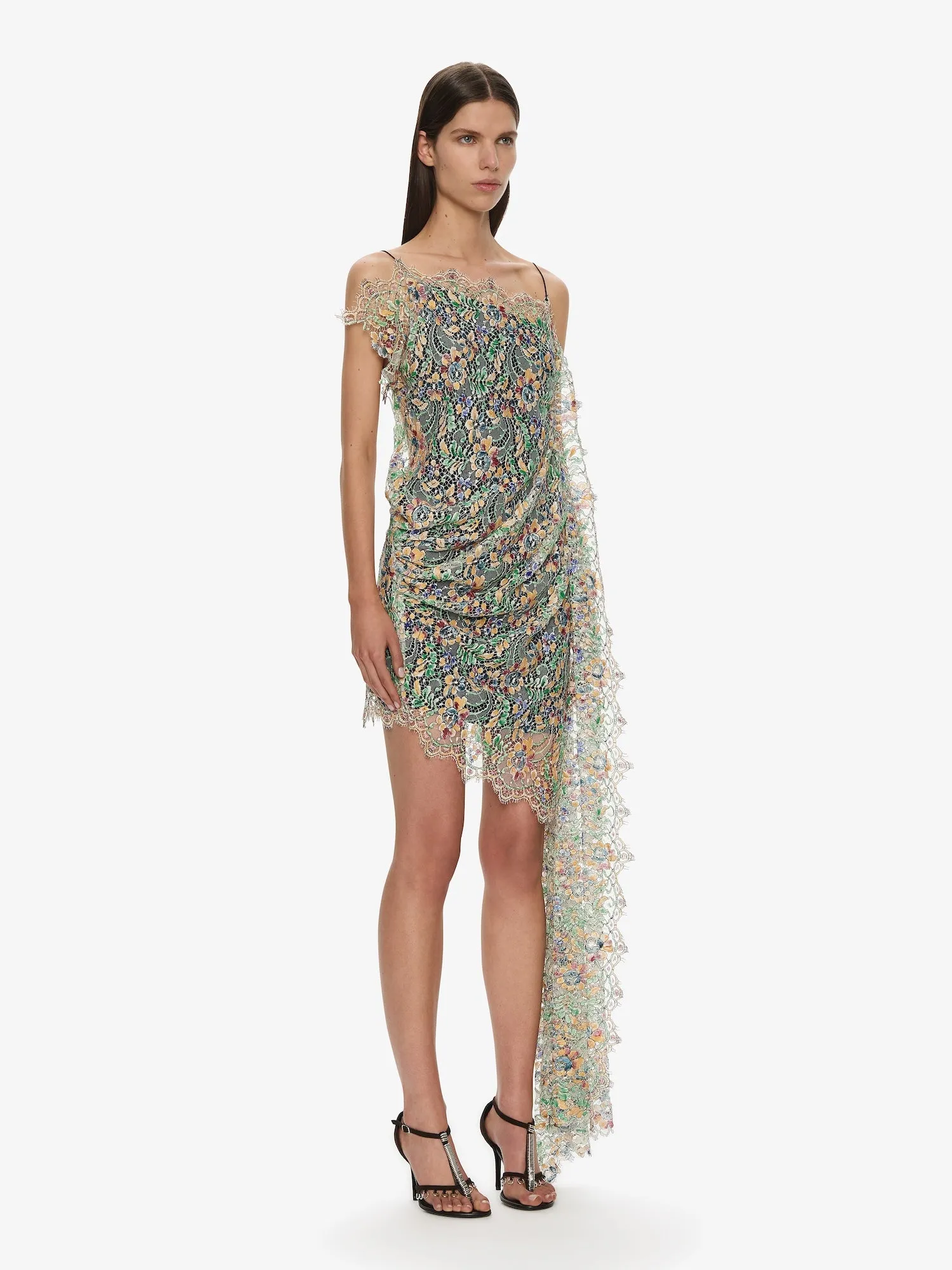 Hand Painted Draped Lace Mini Dress sold by Christopher Esber product image thumbnail 3