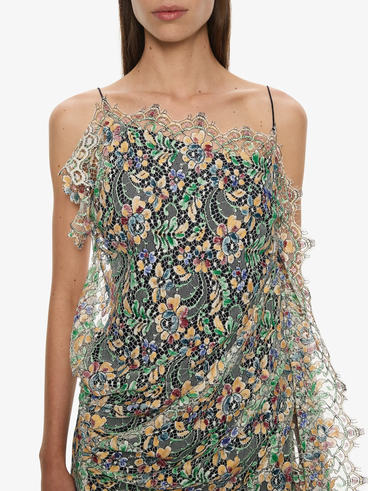 Hand Painted Draped Lace Mini Dress sold by Christopher Esber product image thumbnail 4