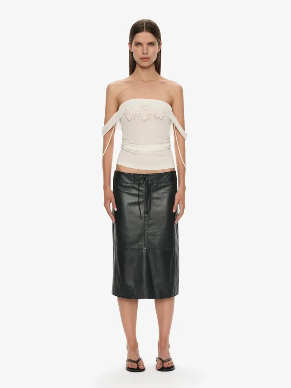 Eddie Leather Skirt sold by Christopher Esber