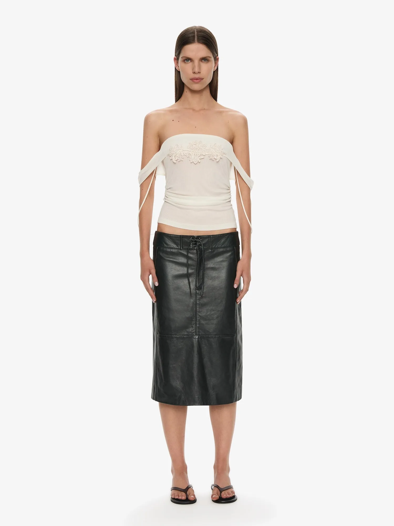 Eddie Leather Skirt sold by Christopher Esber