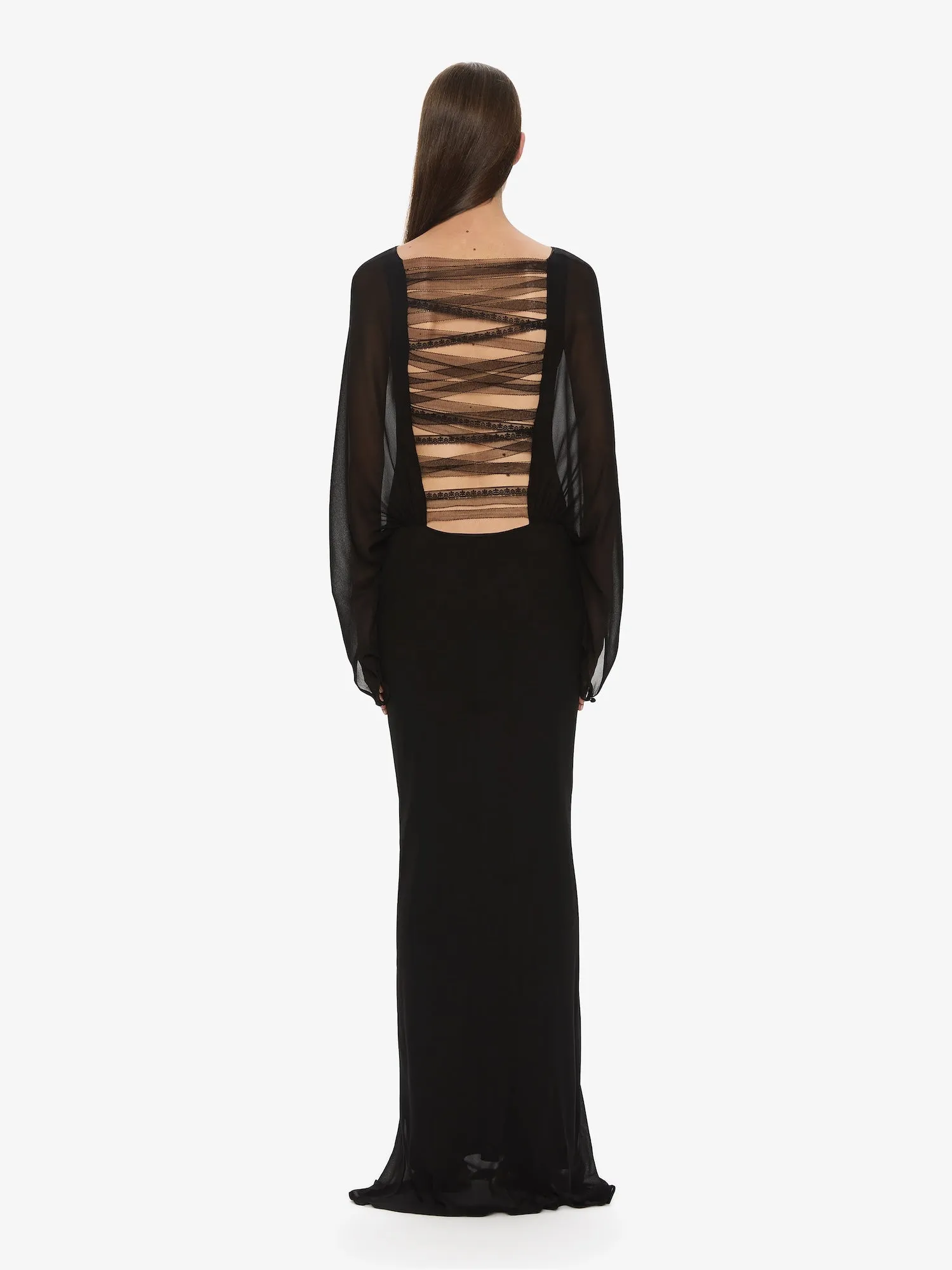 Lattice Lace Silk Blouson Long Dress sold by Christopher Esber product image thumbnail 2