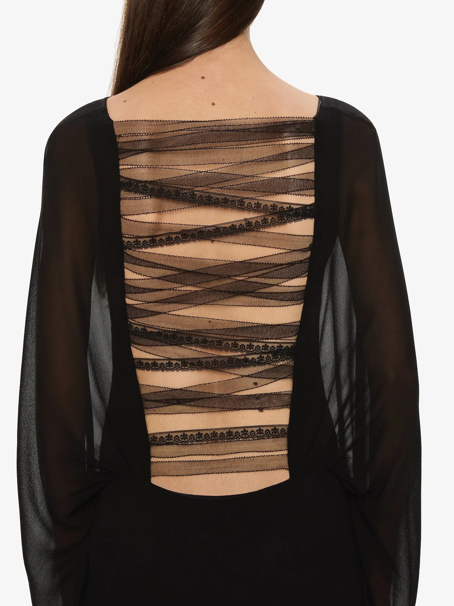 Lattice Lace Silk Blouson Long Dress sold by Christopher Esber product image thumbnail 4