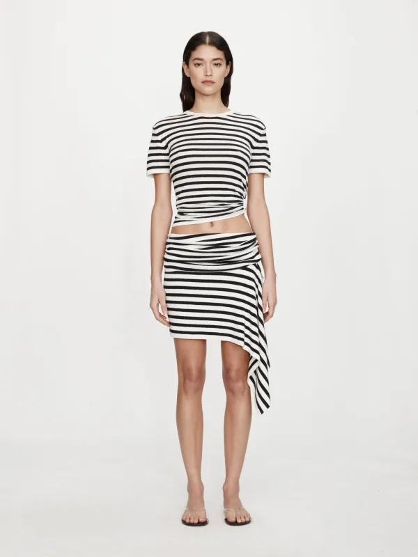 Stripe Knit Extension Drape Mini Skirt sold by Christopher Esber