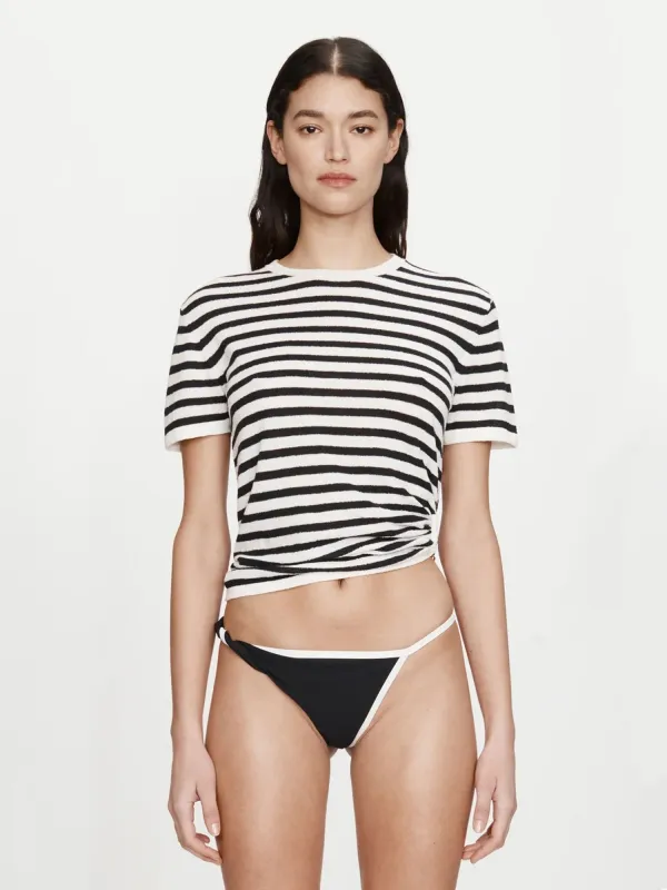 Stripe Knit Ruched Orbit Tee sold by Christopher Esber