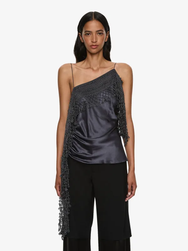 Droplet Bead Crochet Trimmed Cami sold by Christopher Esber