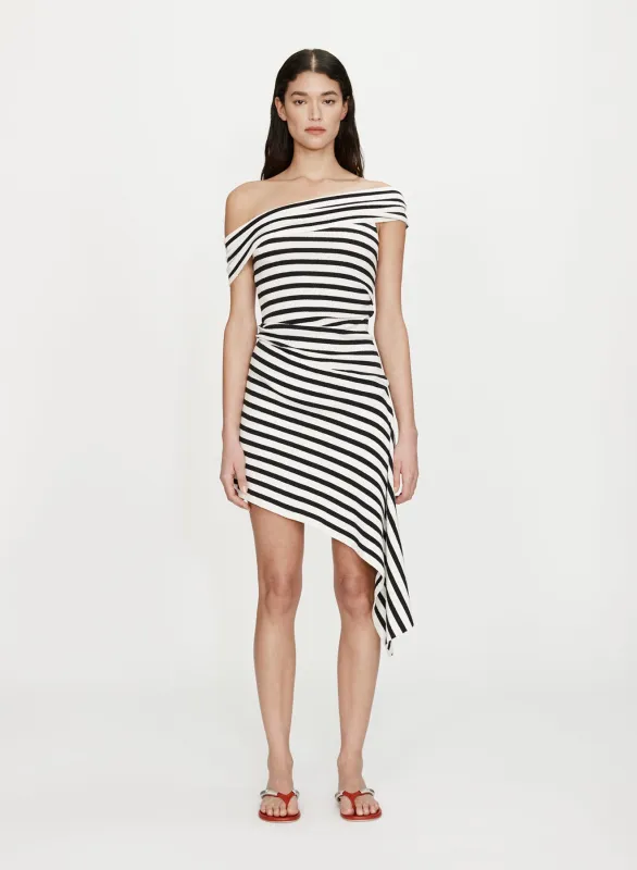 Stripe Knit Extension Drape Mini Dress sold by Christopher Esber