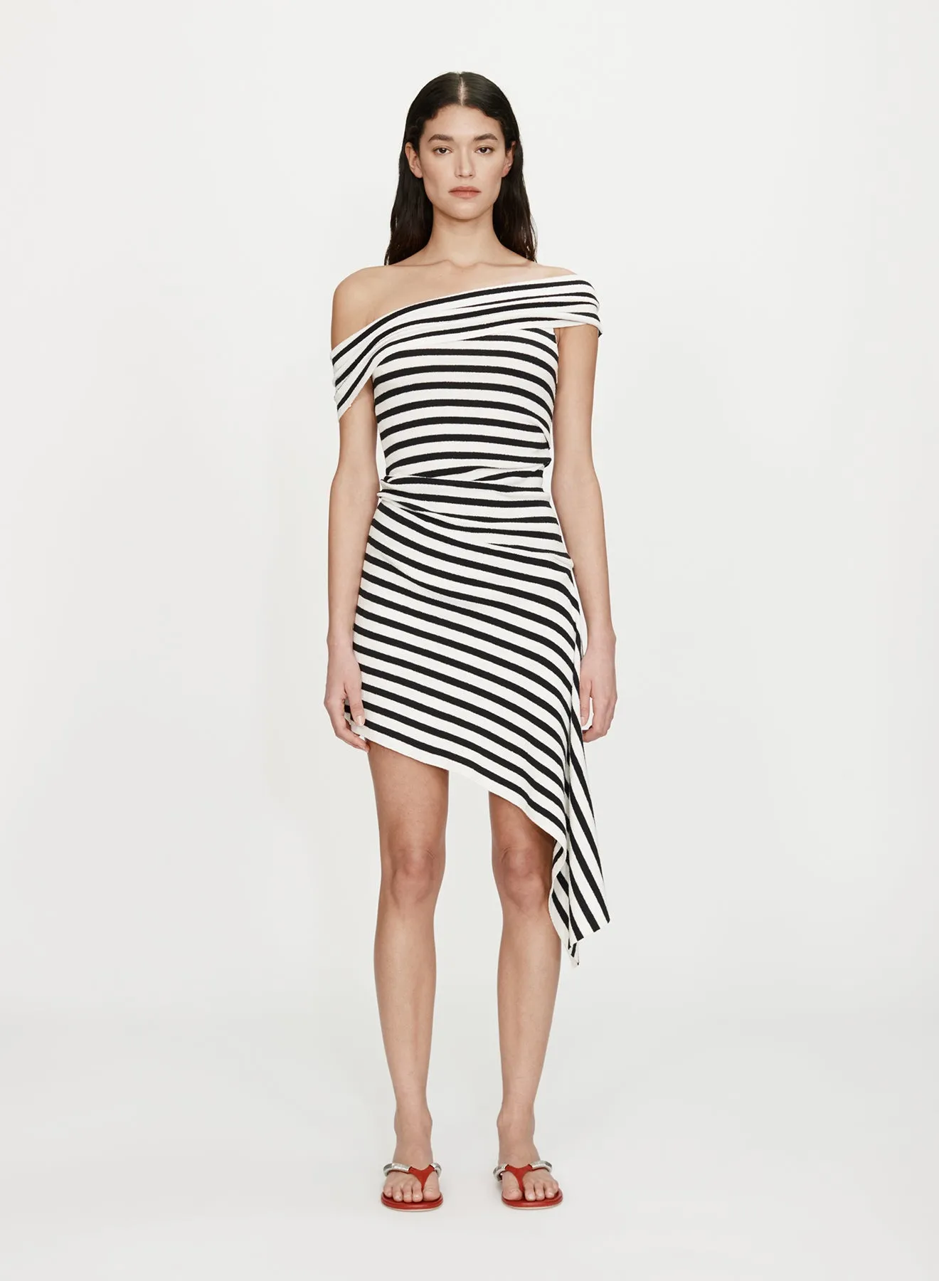Stripe Knit Extension Drape Mini Dress sold by Christopher Esber