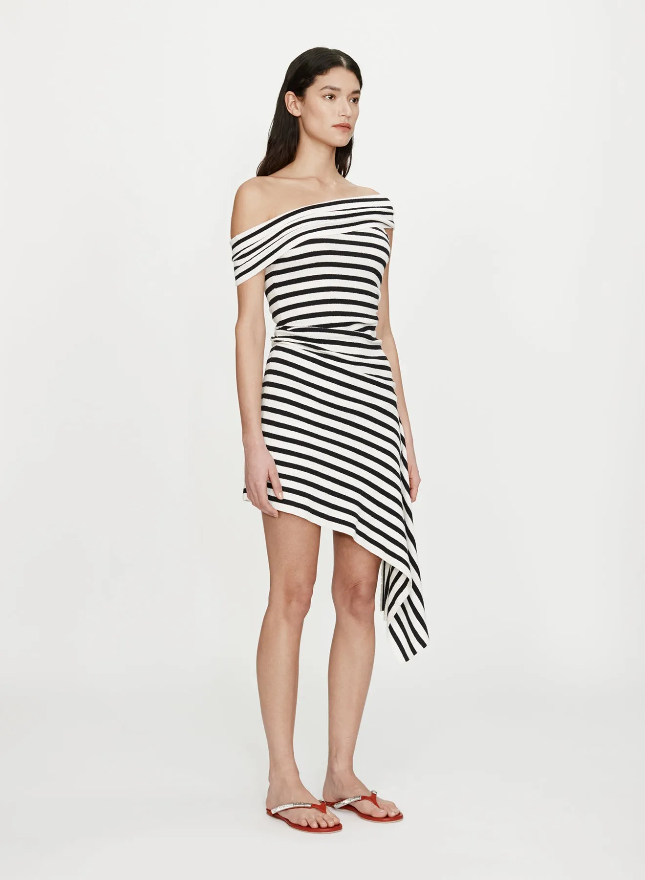 Stripe Knit Extension Drape Mini Dress sold by Christopher Esber product image thumbnail 2