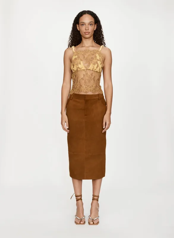 Aluna Lace Draped Silk Cami sold by Christopher Esber