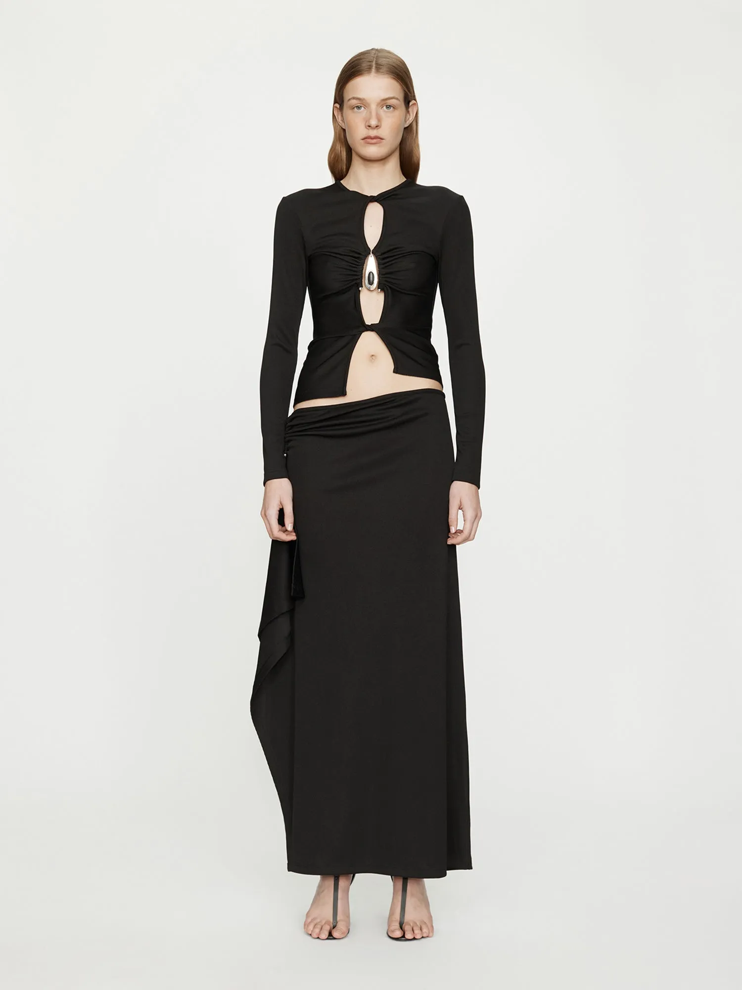 Crystal Pendant Open Twist Long Sleeve Top sold by Christopher Esber product image thumbnail 2