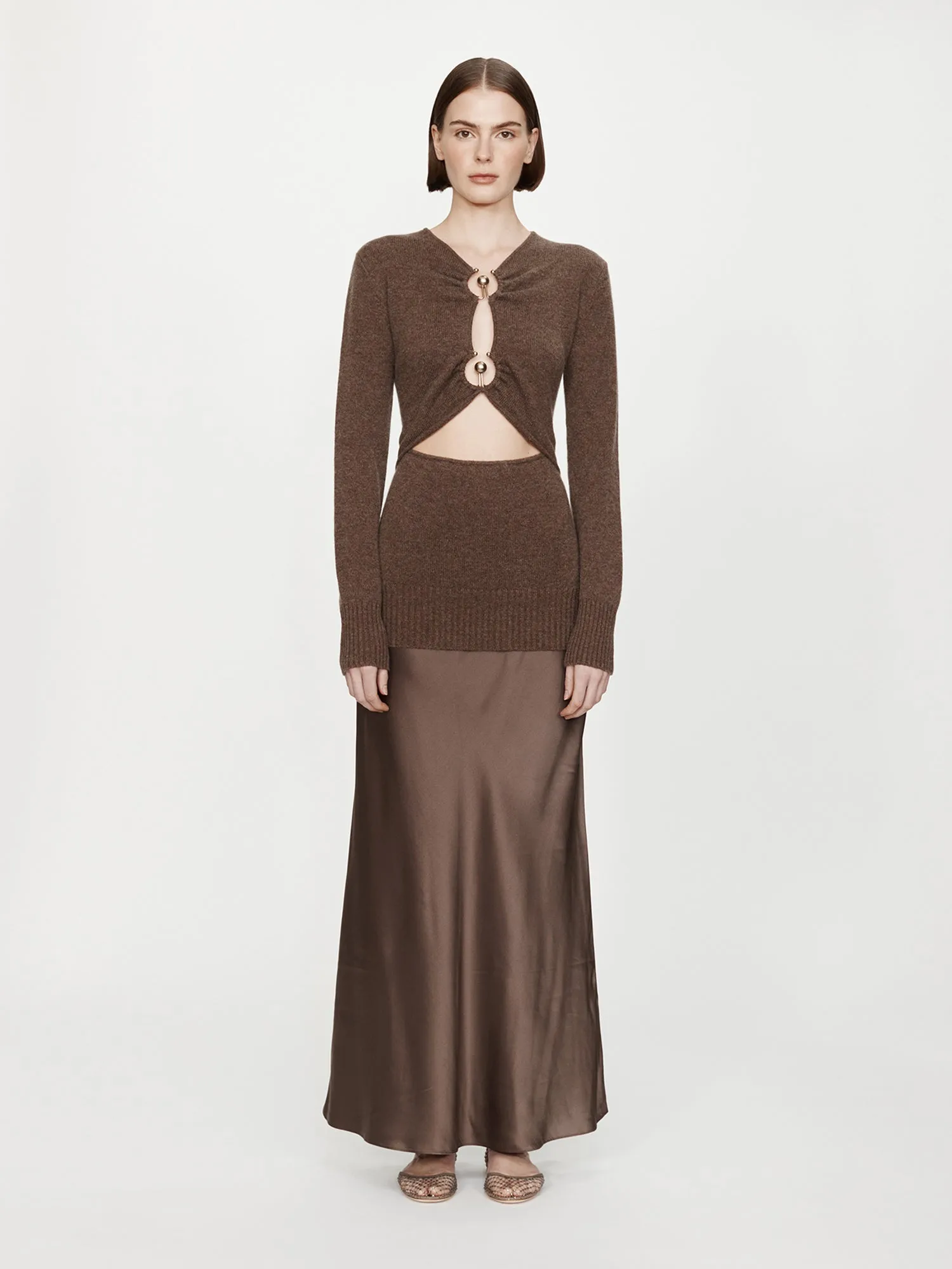 Orbit Ruched Monument Long Sleeve Dress sold by Christopher Esber