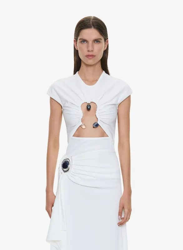 Hiero Crystal Capped Tee made by Christopher Esber