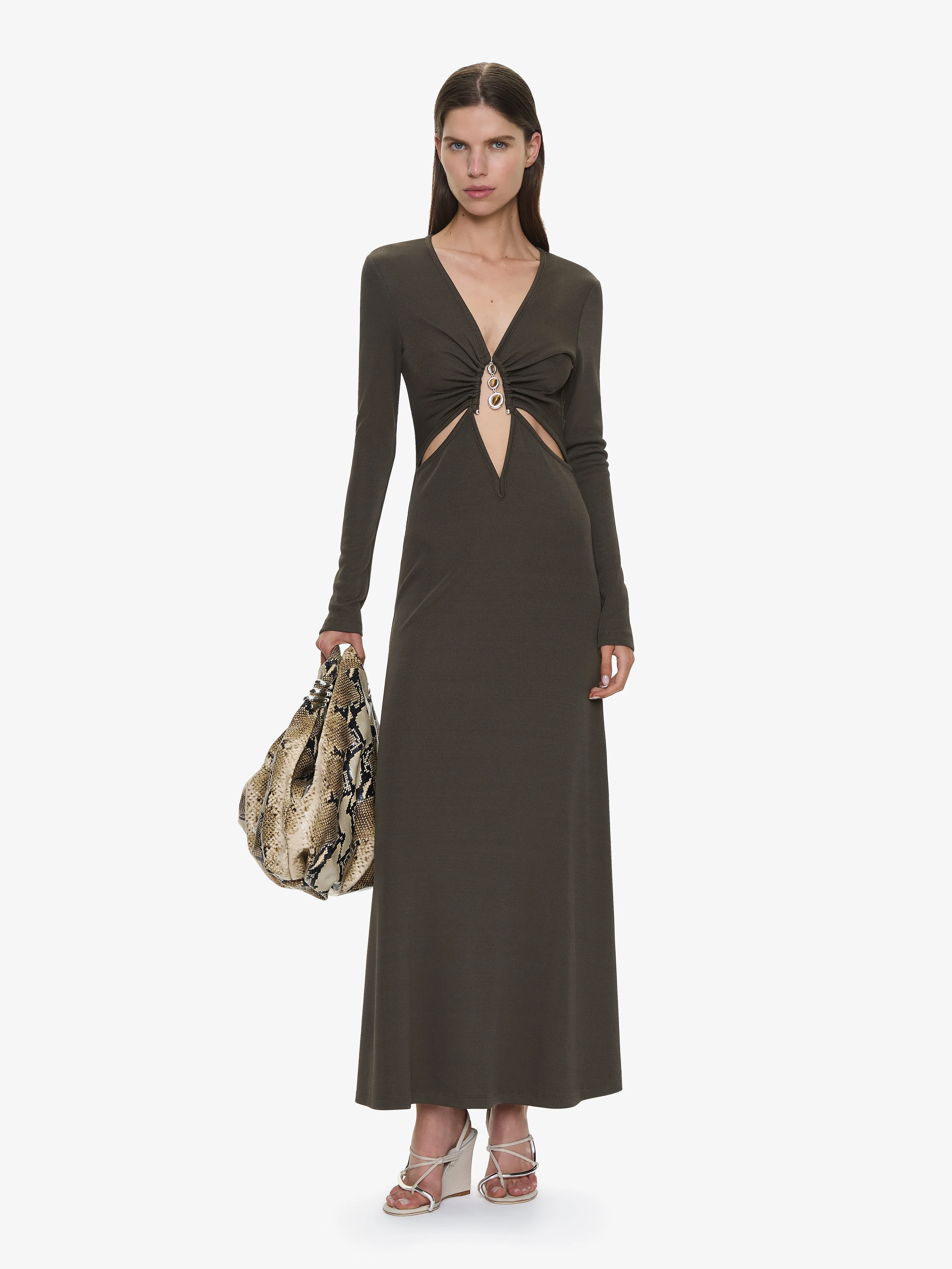 Droplet Crystal Loophole Long Sleeve Dress sold by Christopher Esber product image thumbnail 5