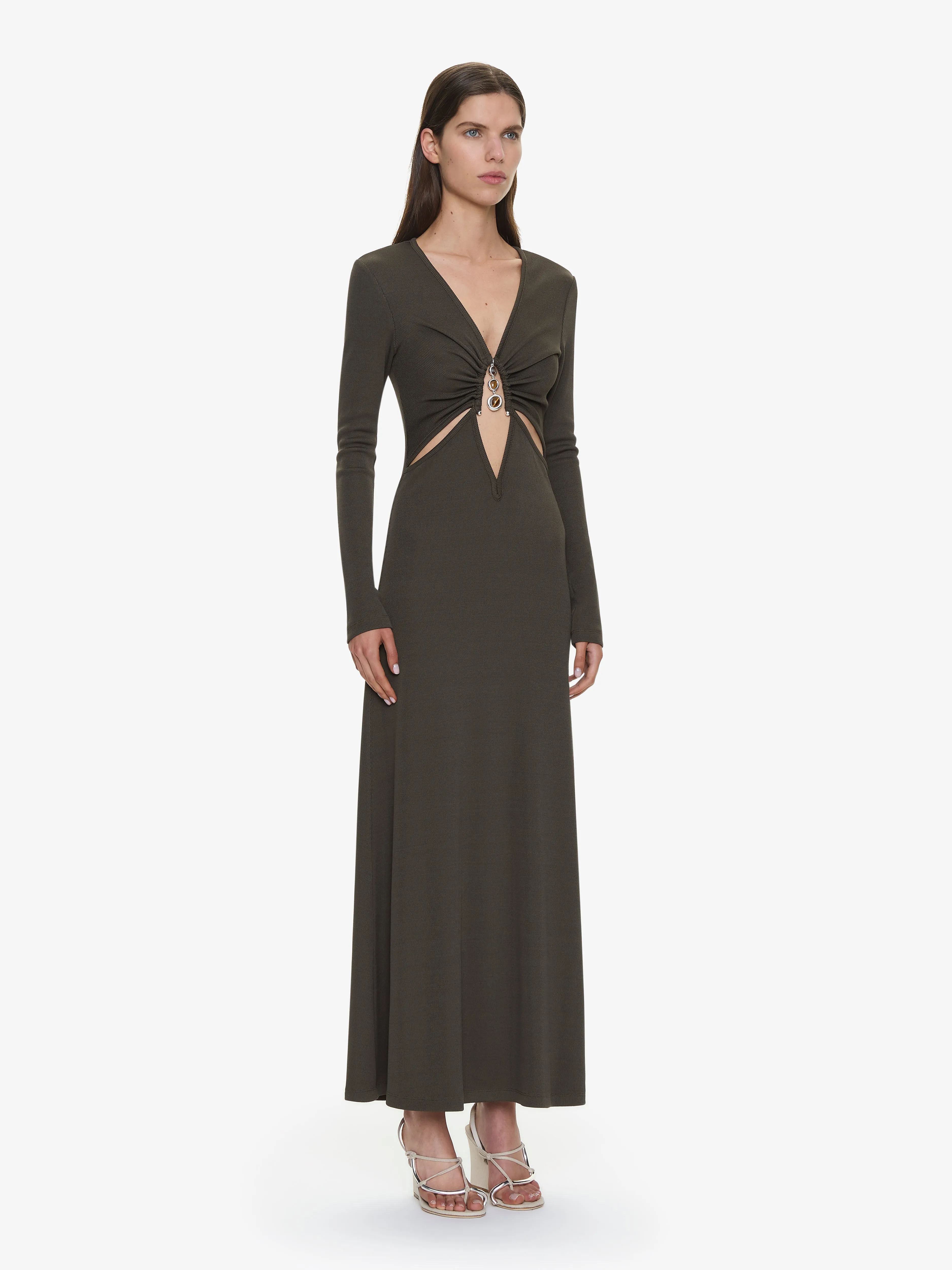 Droplet Crystal Loophole Long Sleeve Dress sold by Christopher Esber product image thumbnail 2