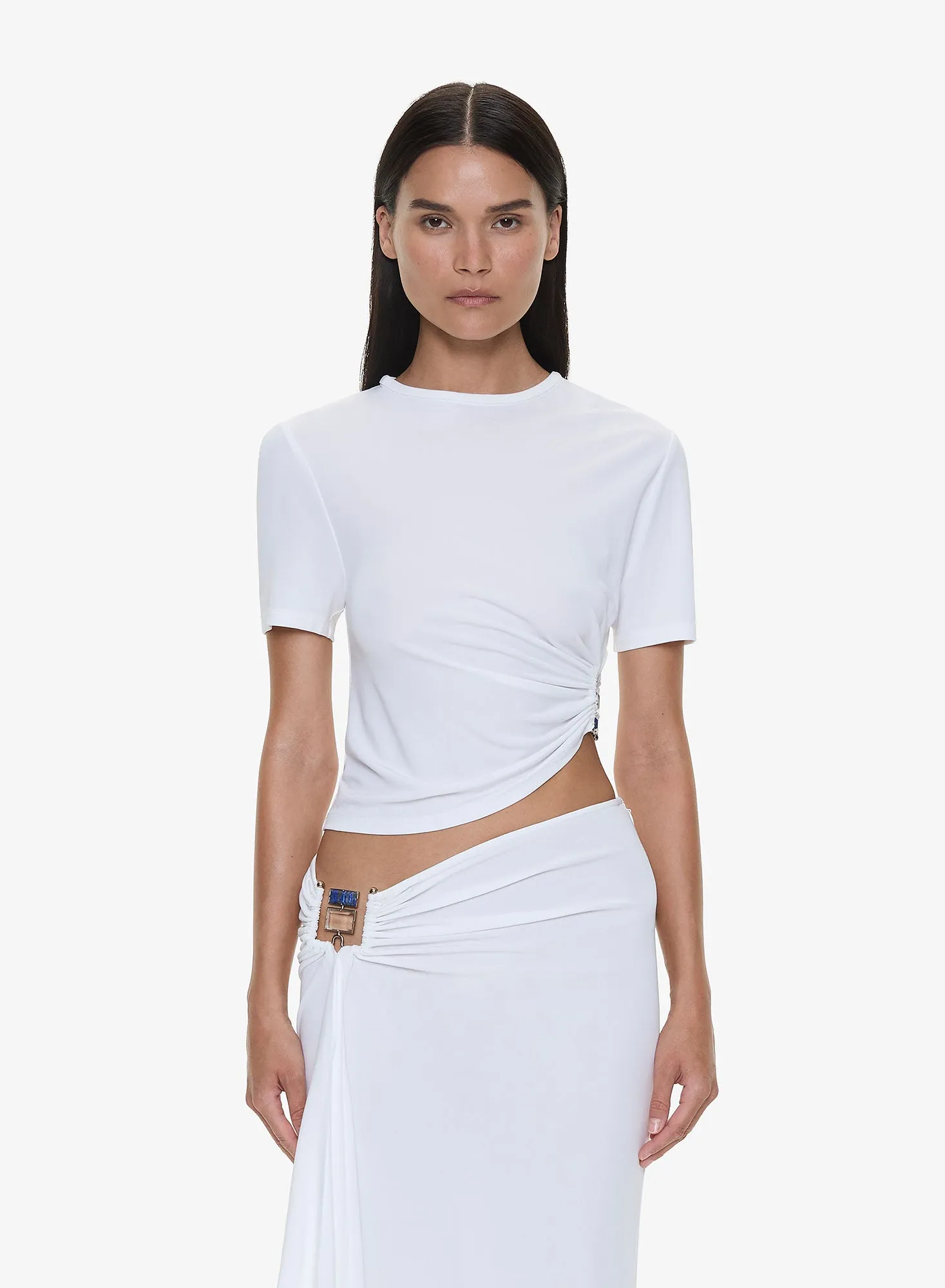 Bezel Quartz Ruched Tee sold by Christopher Esber