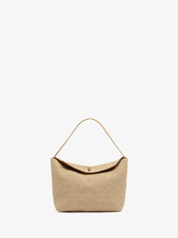 Turnlock Raffia Mini Bag made by Christopher Esber
