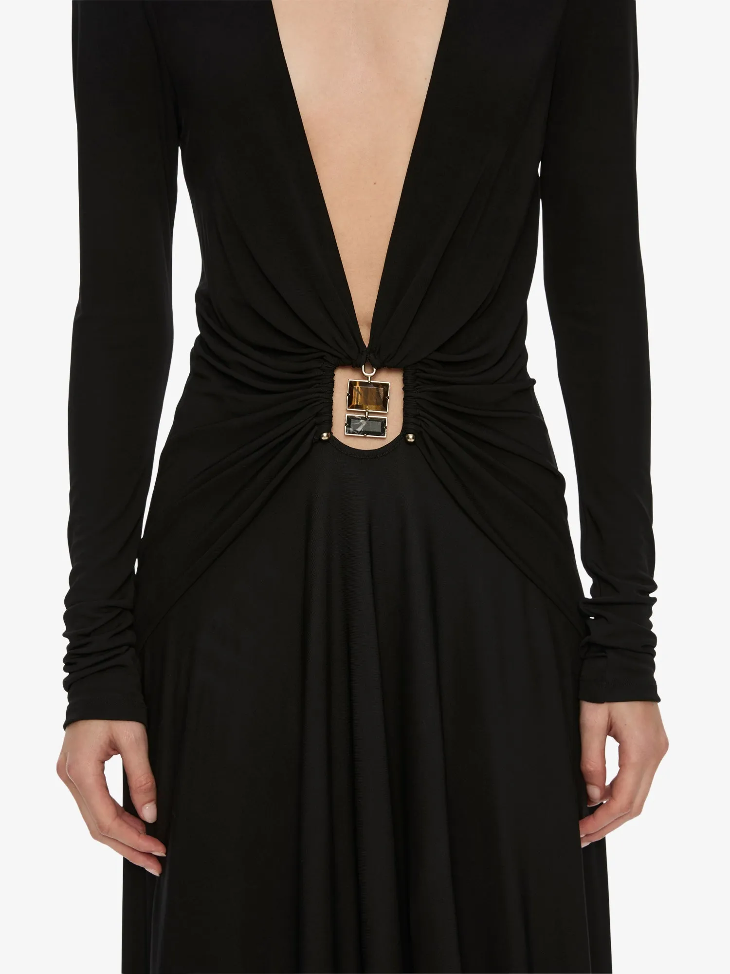 Bezel Quartz Ruched Long Sleeve Dress sold by Christopher Esber product image thumbnail 3