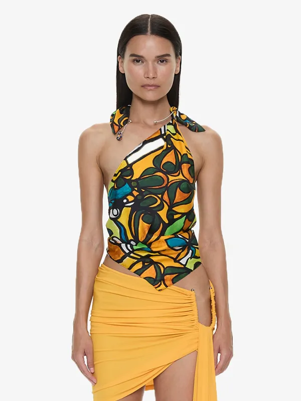 Tropic Nouveau Scarf Tie Top made by Christopher Esber
