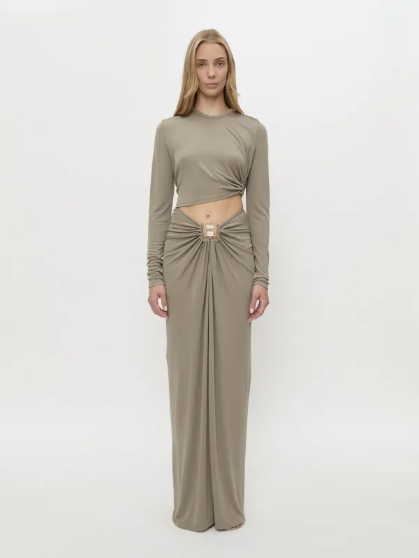 Bezel Quartz Ruched Skirt made by Christopher Esber