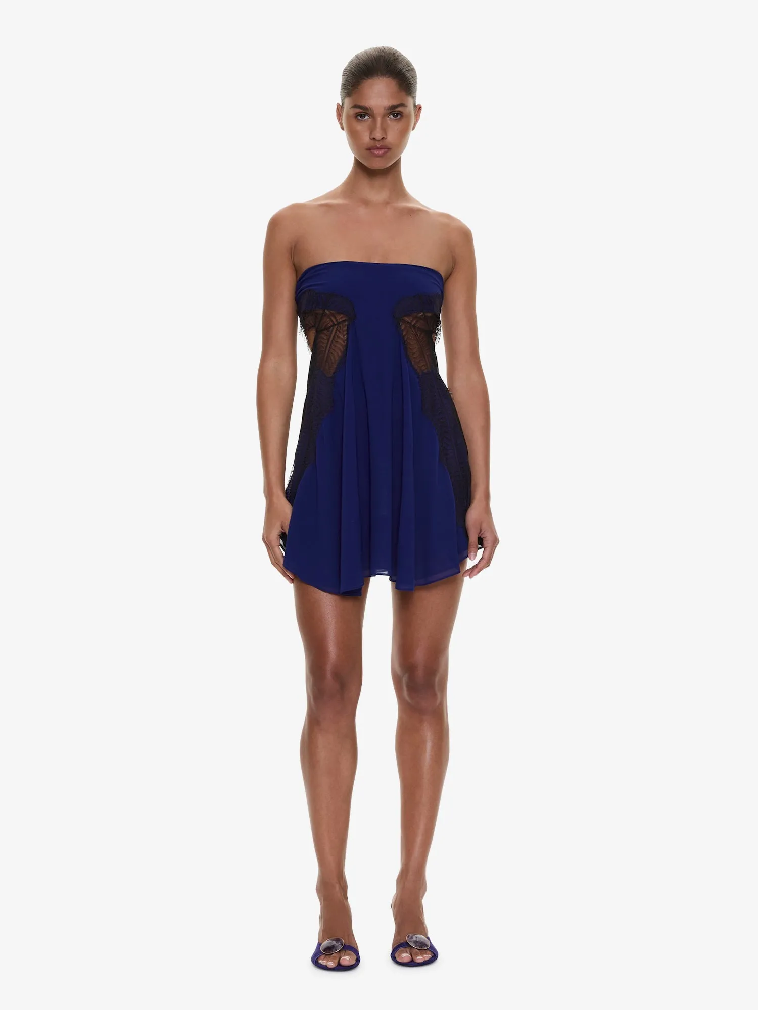 Aira Strapless Lace Mini Dress sold by Christopher Esber