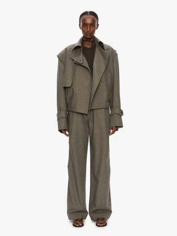 Cropped Trench Bomber Jacket made by Christopher Esber