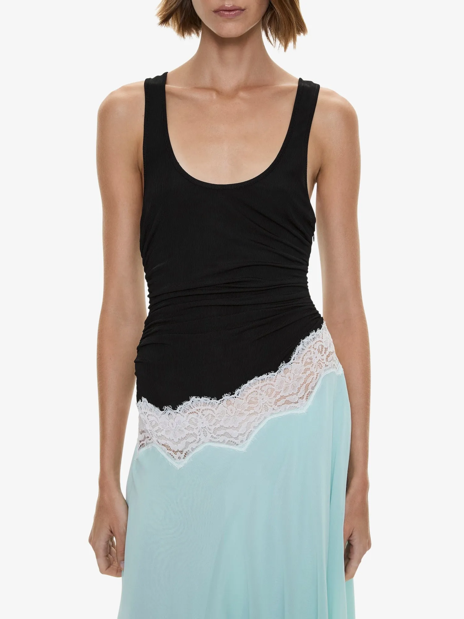 Cutaway Lace Gathered Tank Dress sold by Christopher Esber product image thumbnail 3