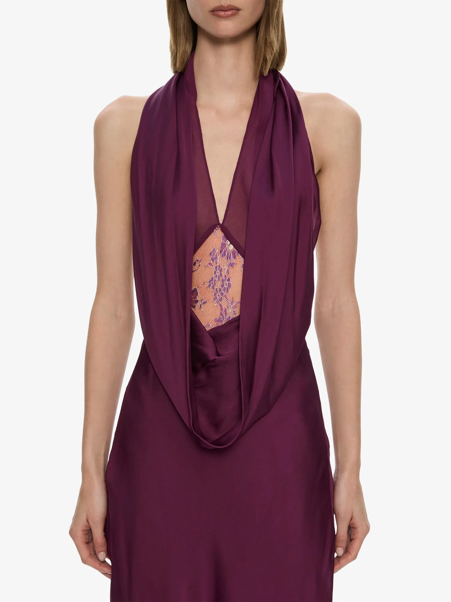 Cesura Cowl Lace Halter Gown sold by Christopher Esber product image thumbnail 3