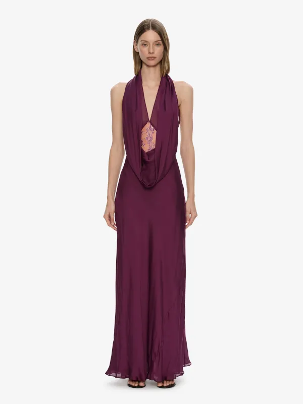 Cesura Cowl Lace Halter Gown made by Christopher Esber