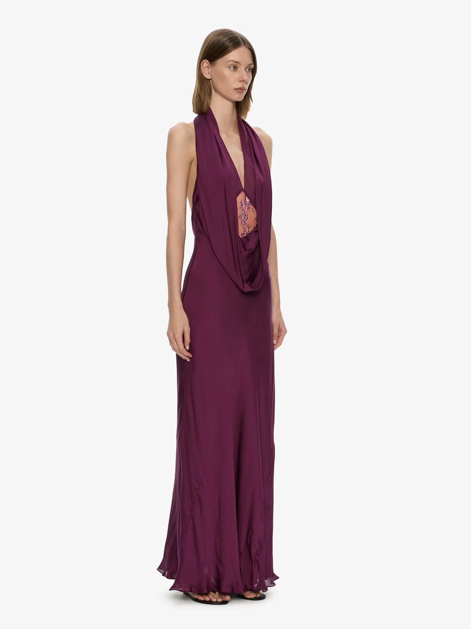 Cesura Cowl Lace Halter Gown sold by Christopher Esber product image thumbnail 2