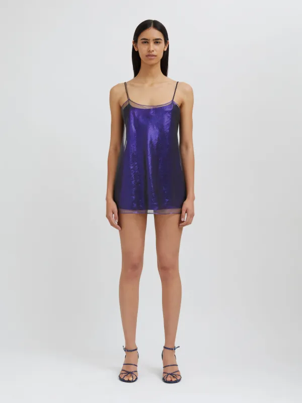 Iridescent Mini Slip Dress made by Christopher Esber