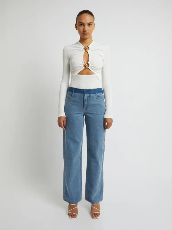 Orbit Ruched Long Sleeve Top made by Christopher Esber