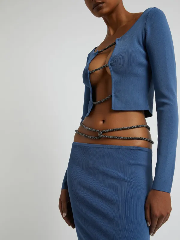 Long Sleeve Crystal Lattice Top sold by Christopher Esber