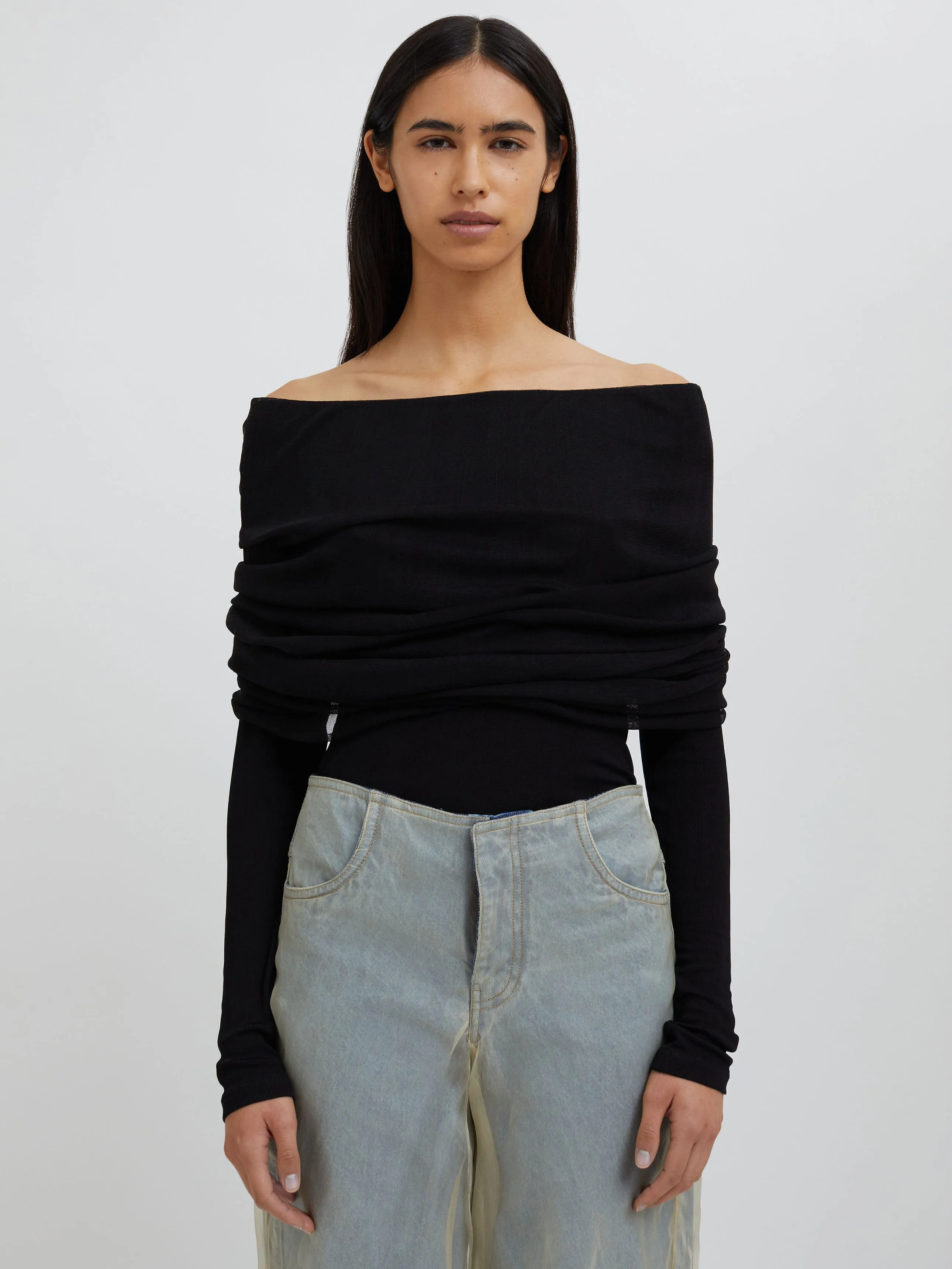 Sonora Veiled Long Sleeve Top sold by Christopher Esber