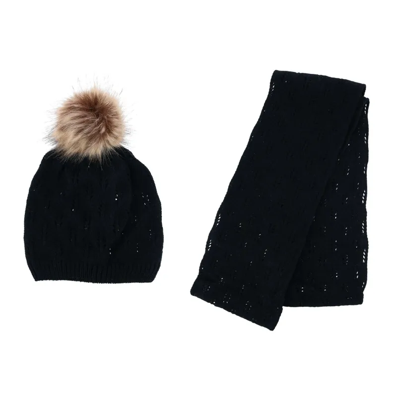 Connex Gear Women's Acrylic Knit Beanie Pom Hat and Infinity Scarf Set made by Belt Outlet
