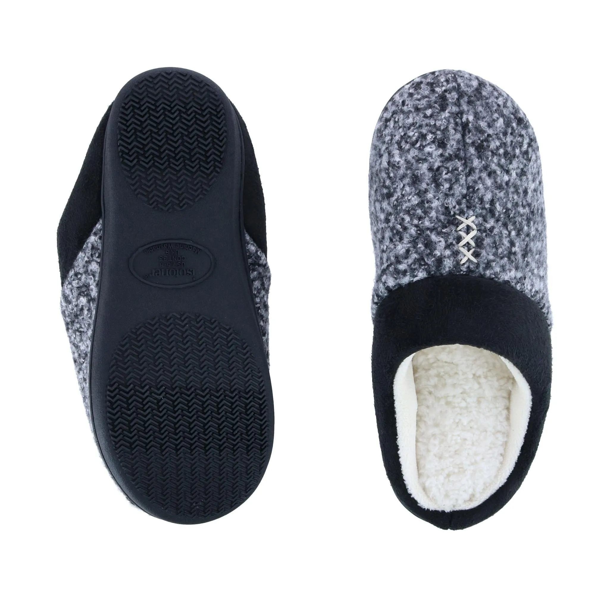 Isotoner Women's Microsuede Heathered Knit Jessie Hoodback Slipper sold by Belt Outlet product image thumbnail 5