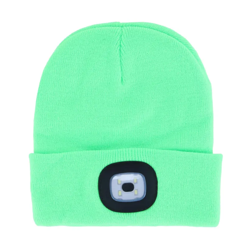 CTM® Adult LED Headlight Winter Beanie Hat made by Belt Outlet