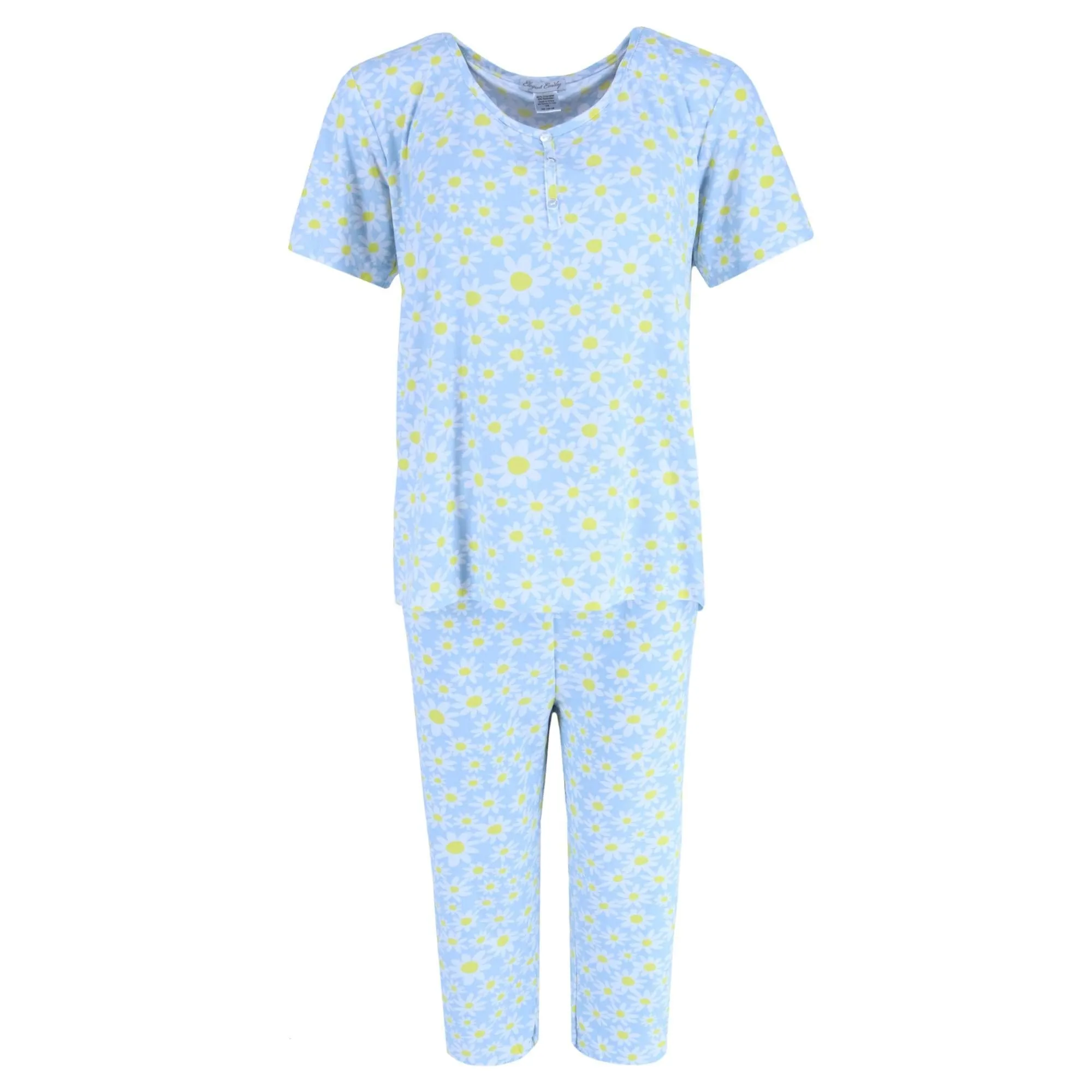 Elegant Emily Women's Plus Size Tiny Daisy Capri Pajama Set sold by Belt Outlet product image thumbnail 2
