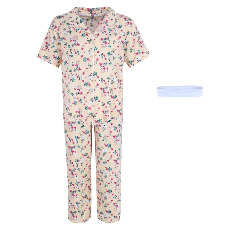 PJ Couture Women's Plus Size Floral Capri PJ Set made by Pj Couture