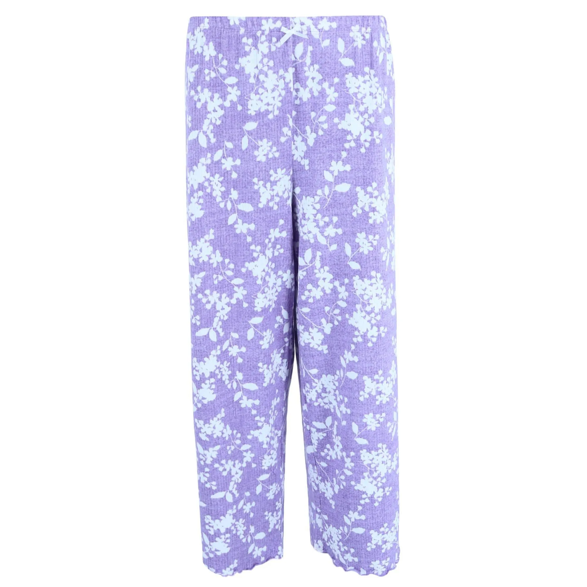 PJ Couture Women's Plus Size Lightweight Ribbed Tropical Print Pajama Set sold by Belt Outlet product image thumbnail 5